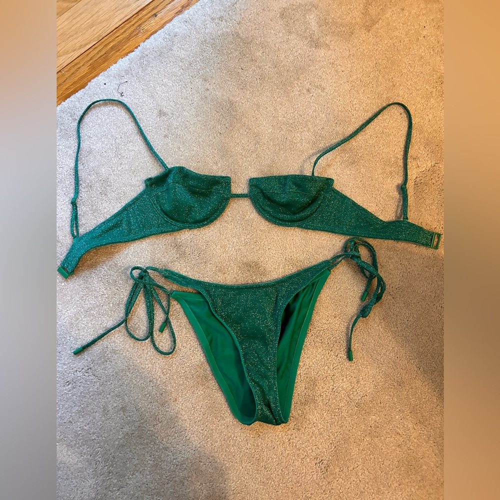 Triangl Bikini Sparkly Green